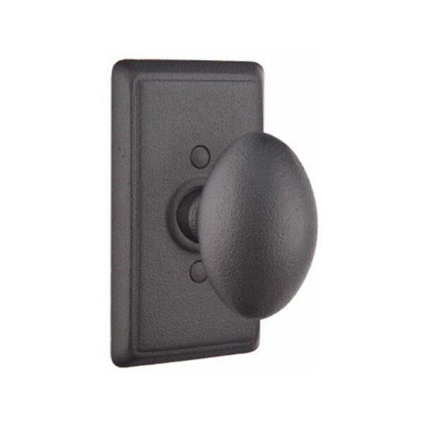Emtek Emtek 7203SVFBS Savannah Knob Privacy Style No 3 Rose for 1-3/8 to 2 Door Flat Black Steel Finish 7203SVFBS - main